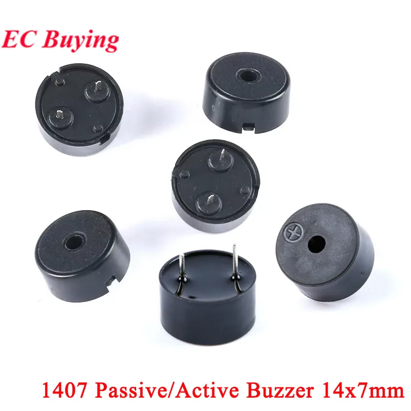 20pcs/5pcs 1407 14x7mm 14mmx7mm Piezoelectric Passive Buzzer Speaker Alarm SFN-14 Low-power Mini Piezo Active Buzzers 3-24V 85dB