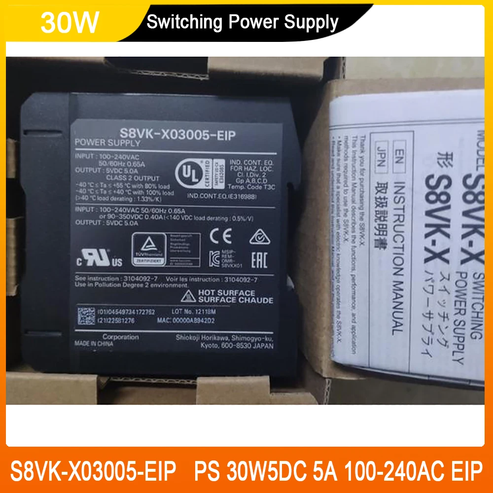 S8VK-X03005-EIP PS 30W5DC 5A 100-240AC EIP Switching Power Supply