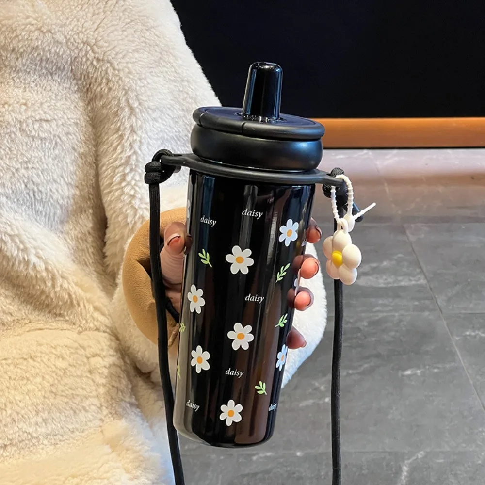

Stainless Steel Straw Thermal Cup Large Capacity Leak-proof Coffee Mug Leak Proof Portable Insulated Water Bottle Children