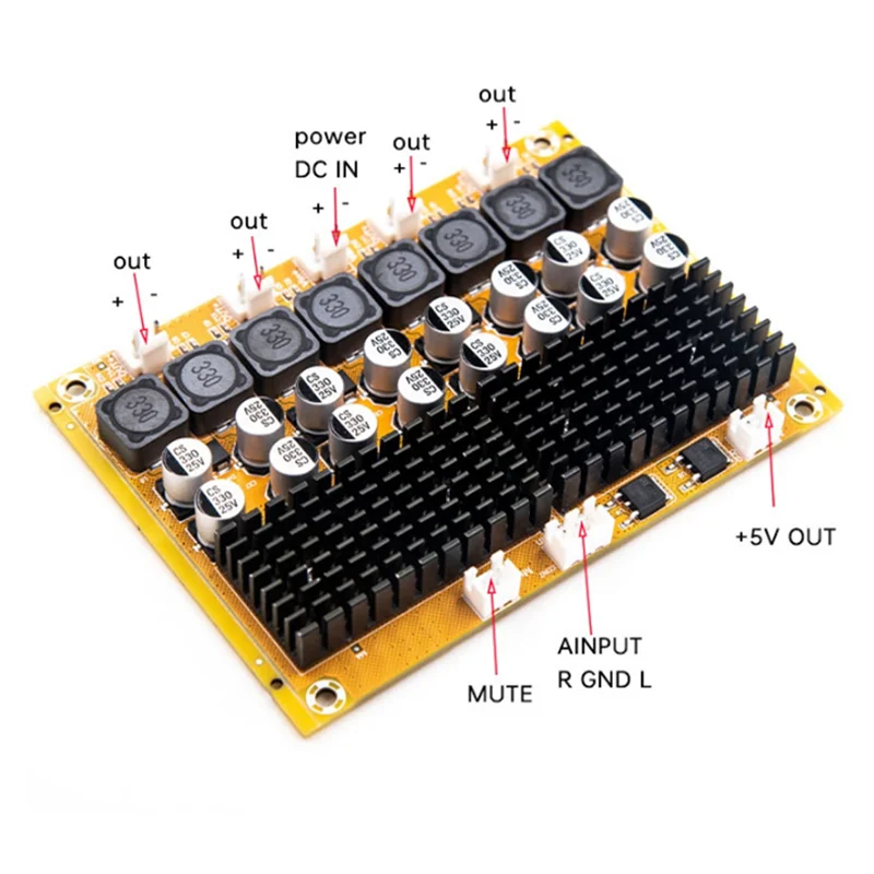 【ABUP】A138 TPA3116 Scheda amplificatore di potenza audio digitale DC8-24V Alimentazione 4 canali 4 X 50 W Scheda amplificatore di potenza