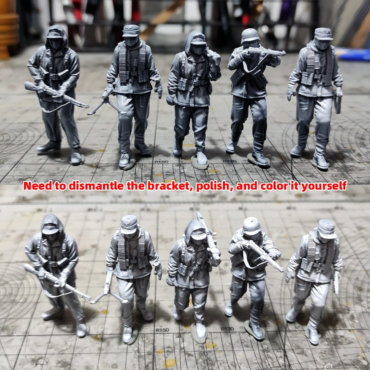 1/35 1/48 1/72 Maßstab Modellbausatz 3D Harz Miniatur-Soldatenfiguren Deutsche Ostfront-Soldaten Unbemalt Unmontiert Diorama – Detail 7