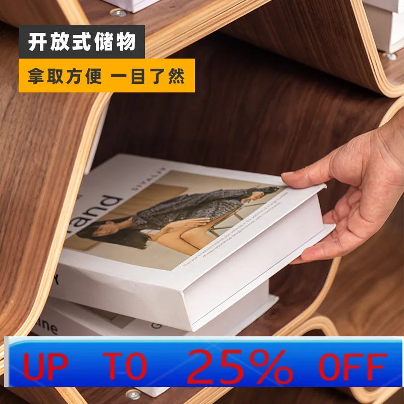 

LH simple solid wood bookcase, medieval style storage living room display stand honeycomb cabinet