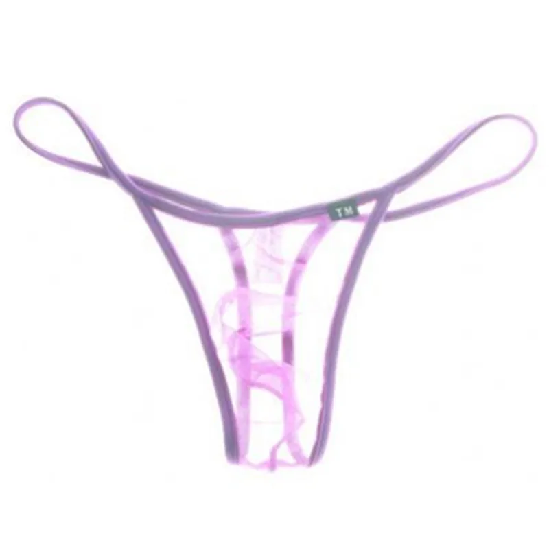 Men's Mesh G-string, Sheer Low-rise T-back Underwear with Elastic Thin Straps