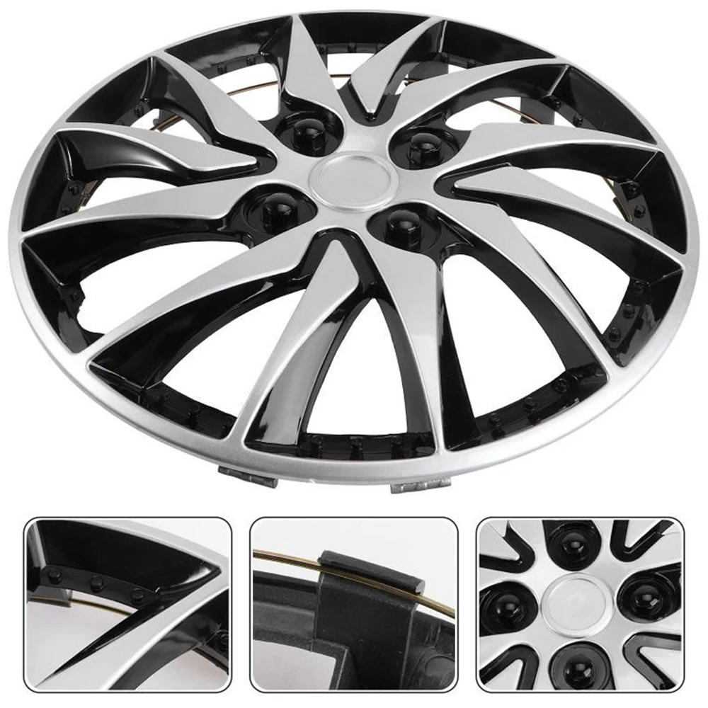 R14 R15 سيارة عجلة يغطي Hubcap 4 قطعة/المجموعة الحديد حافة غطاء عجلة غطاء محور إطارات السيارة اكسسوارات تجديد استبدال مركز Hubcaps #5