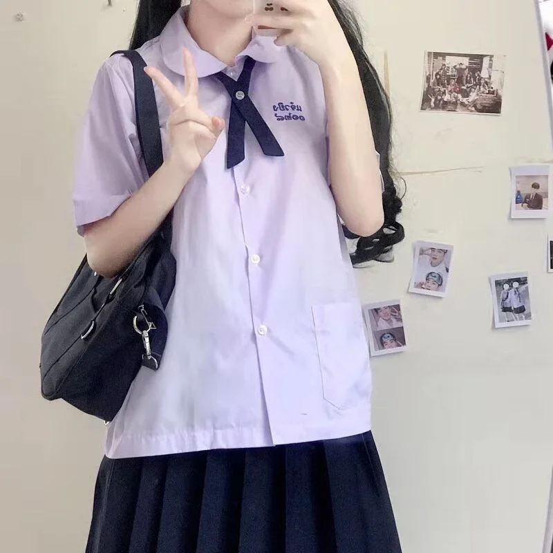 Thai school uniform summer short-sleeved female Thai drama Girl from Nowhere Nanno pleated skirt JK uniform COS clothing student