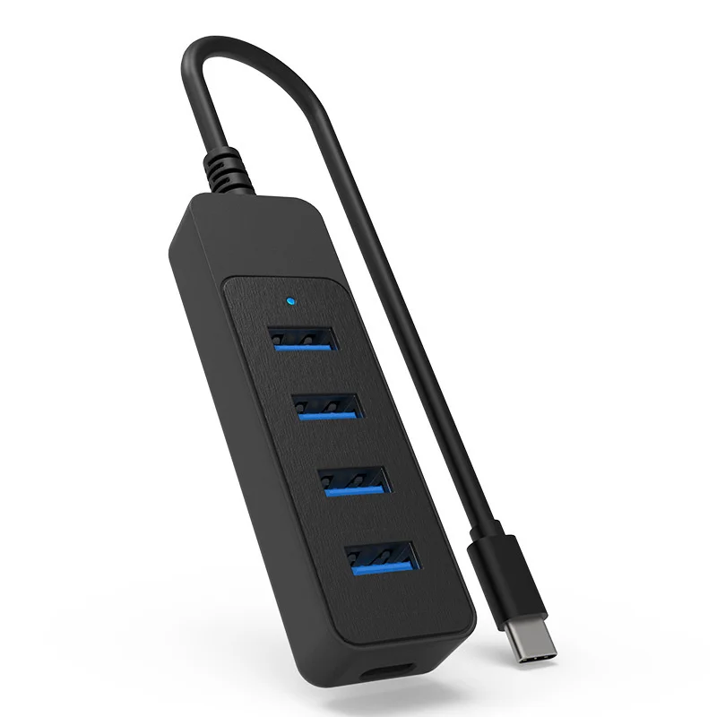 5 منافذ USB عالية السرعة محول الكمبيوتر المتوسع HUB مع مصباح ليد متعدد نوع C الفاصل لأجهزة الكمبيوتر المحمول USB-C اللوحي
