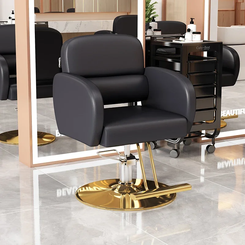 Portable Designed Barber Chair Gold Luxury Barbershop Beauty Barber Chairs Swivel Salon Cadeira De Barbeiro Salon Furniture