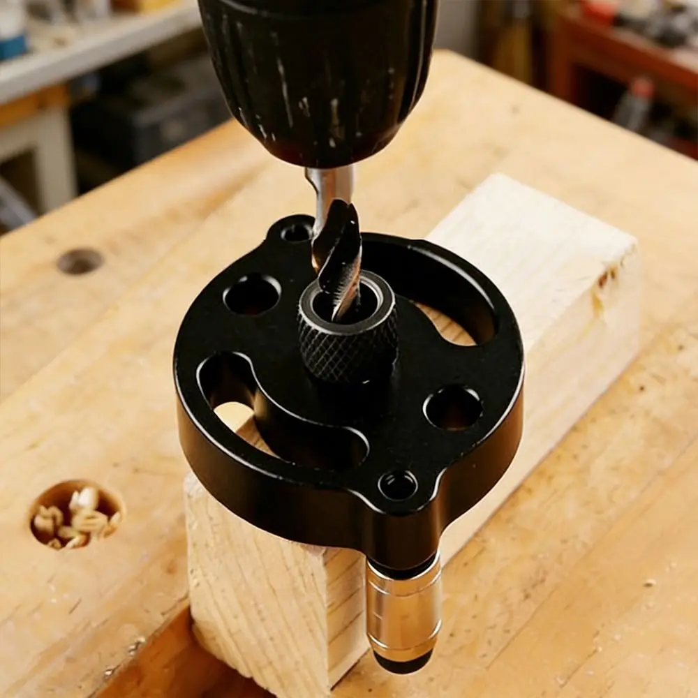 Portable Woodworking Straight Hole Drill Multifunctional Woodworking Hole Drill Center Dowel Jig Aluminum Alloy
