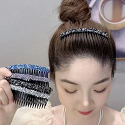 Crystal Insert Combs Clips Broken Hair Fixed Clips Organizer Back Head Korean Hair Accessories Women Girls Hair Clip Bangs Comb