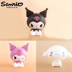 Figura Anime Sanrio para Crianças, Cinnamoroll, Boneca Kuromi, Decoração de Bolo Kawaii DIY, Presentes de Natal e Aniversário para Meninas, 8cm