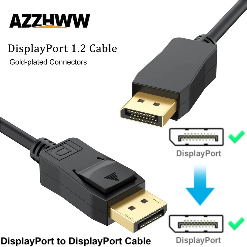 DisplayPort to DisplayPort Cable 1.8 M DP to DP Male to Male Cable Supports 4K@60Hz Compatible for Lenovo Dell HP ASUS and More