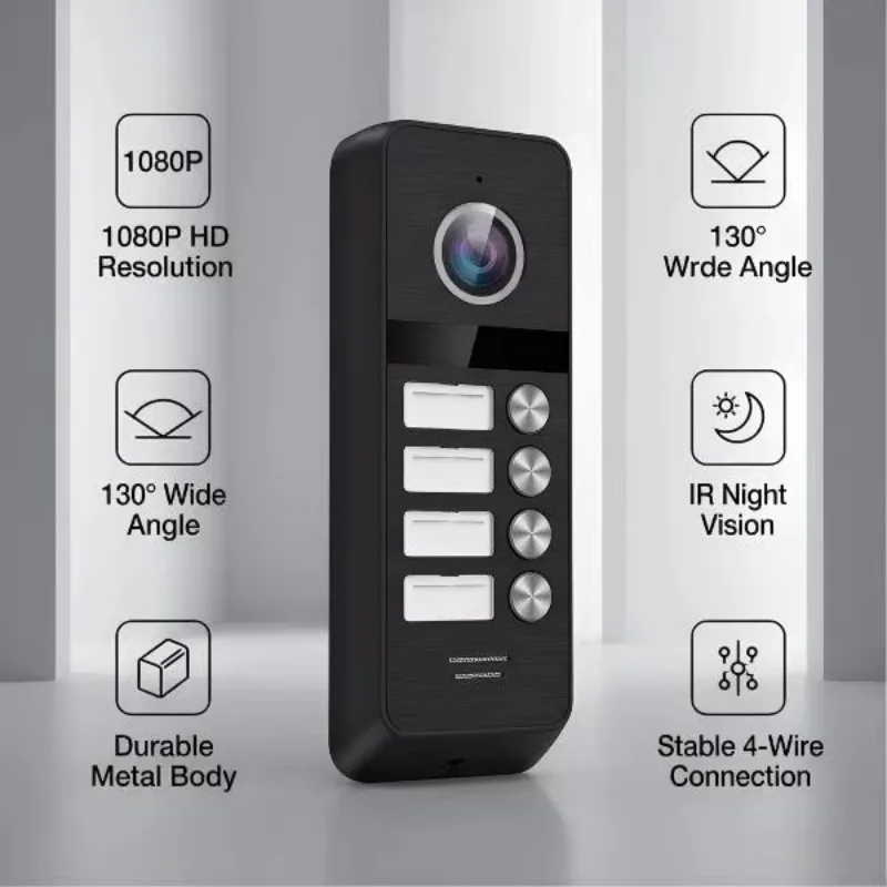 Waterproof Video Doorbell Camera with Day Night Vision Home Security Video Door Phone Intercom for Home Use