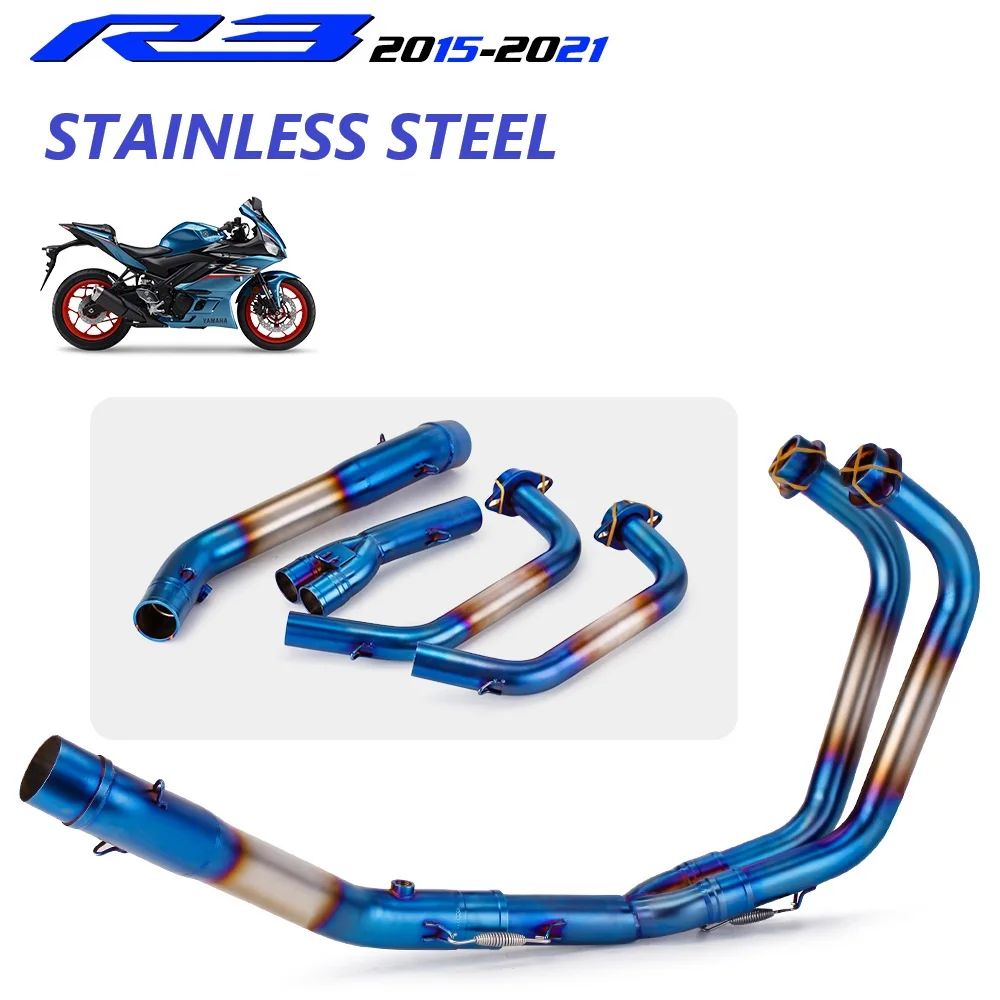 51MM Interface Escape For Yamaha YZF R3 R25 MT03 2015-2024 Exhaust Modify Motorcycle Front Link Pipe Racing Tube
