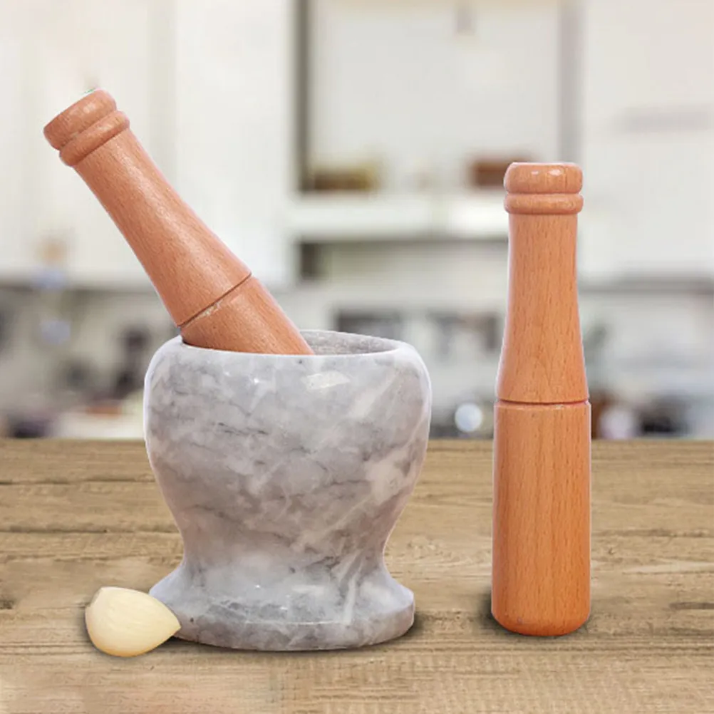 4 piezas de varillas para moler ajo, pilón de madera, superficie lisa ergonómica, herramientas útiles para moler, suministros de cocina, triturador de alimentos