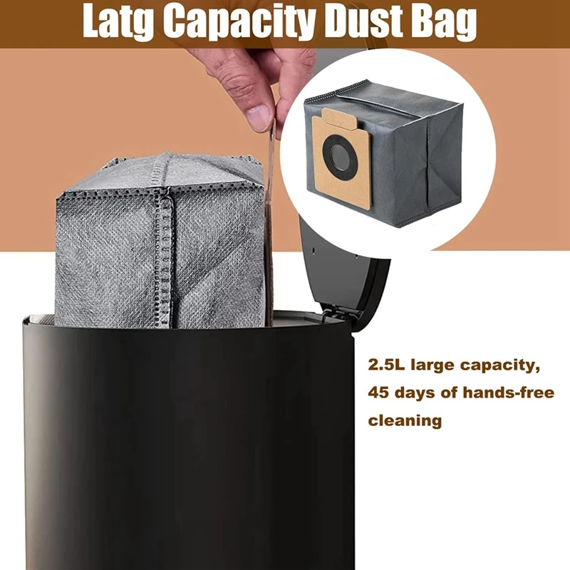 Sacchetti per la polvere di ricambio da 12 pezzi per parti della stazione autosvuotate per Robot Eufy X8 Pro