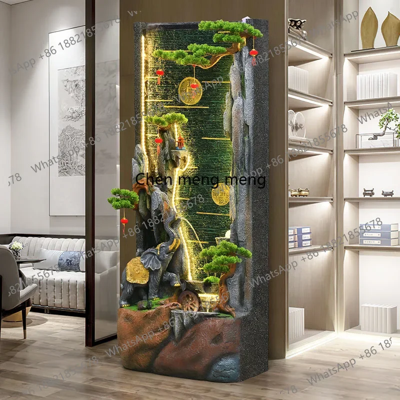 G153 Rockery floor-to-ceiling flowing water ornament, screen porch circulation water feature, water curtain wall fountain