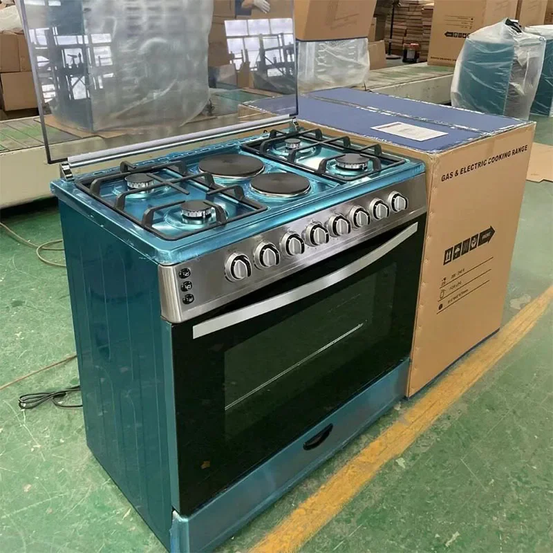4 Gas 2 Ceramic Freestanding Integrated Gas Electric Cooker with Oven Stainless Steel Range Stove for Home Kitchen （customized）