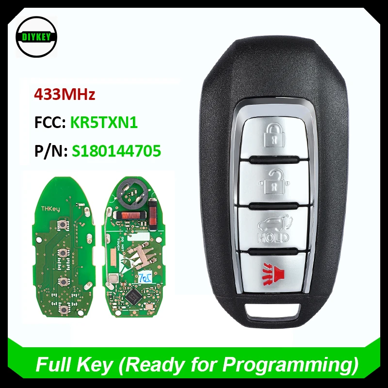 

DIYKEY S 180144705 Для Infiniti QX50 2020 2021 умный бесконтактный пульт дистанционного управления автомобильный брелок 433,92 МГц 4A чип KR5TXN1, 285E3-5NY3A