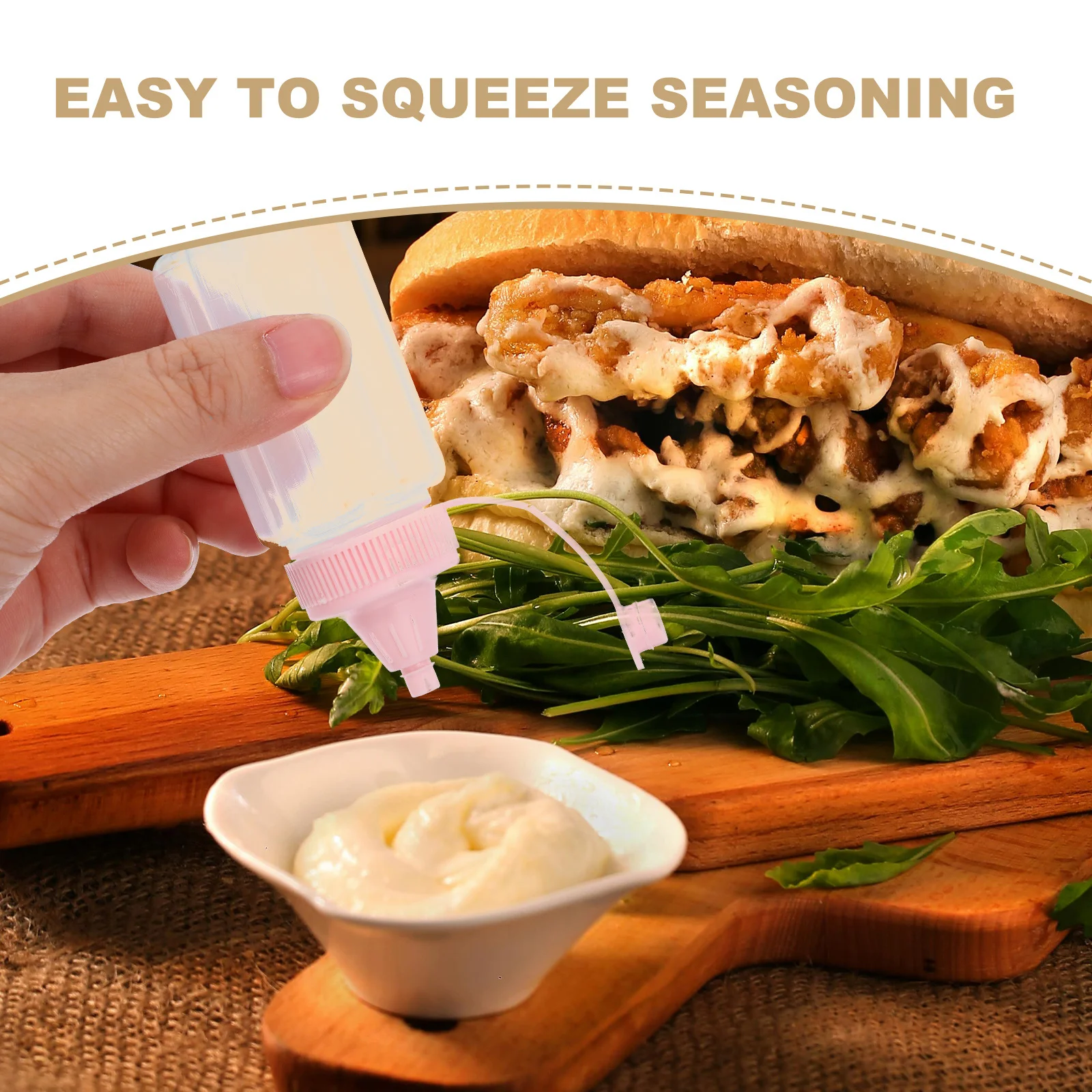 

4Pcs Kitchen Squeeze Bottles Condiment Dispenser for Honey Syrup Sauce Storage Reusable Condiment Squeeze Bottles