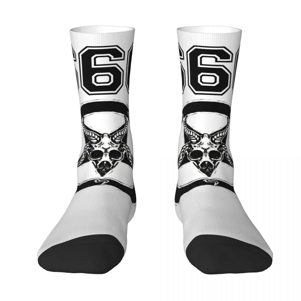 Baphomet Socks Autumn 666 Stockings Casual Women Men Warm Soft Socks Graphic Skateboard Anti Bacterial Socks