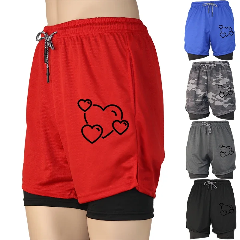 

Лучшие продажи, мужские шорты 2-в-1, быстросохнущая подкладка, дышащие брюки для бега в тренажерном зале, фитнеса, пляжа, спортивные тренировочные брюки, новые