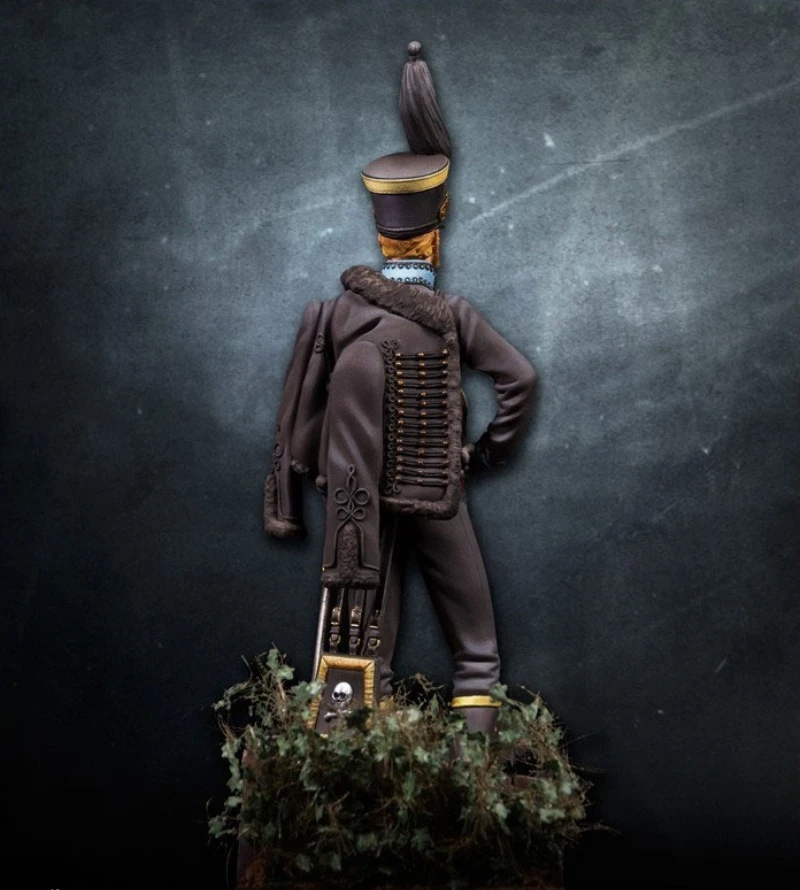 1/24 escala 75mm figura de resina fundida modelo kit antigo oficial deussar 1815 hobby brinquedos em miniatura desmontado sem pintura diorama