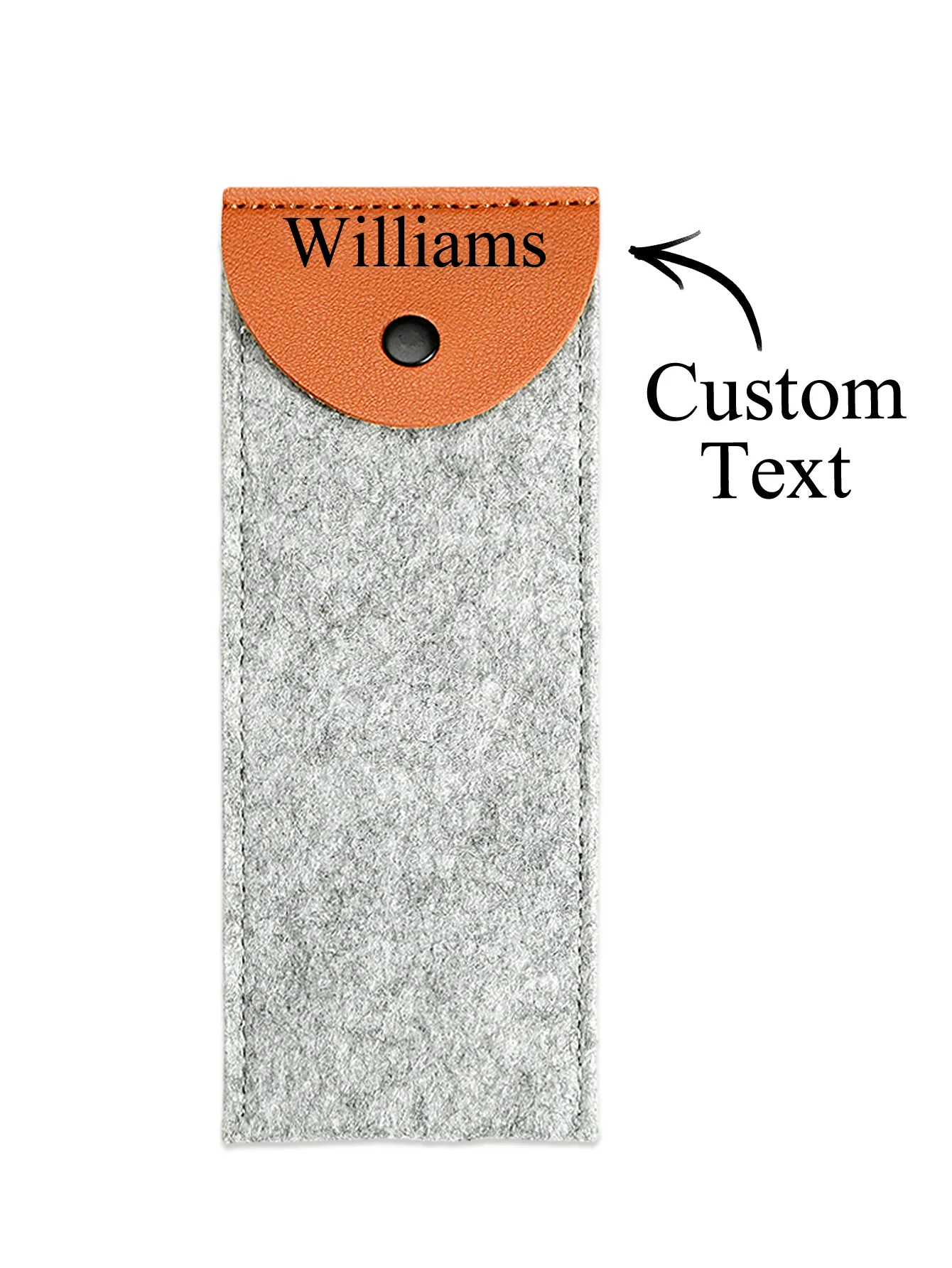 1pc Custom Felt Leather Splicing Pencil Case Personalized Text Pen Bag For Student Teacher Classmate Birthday Graduation Gift