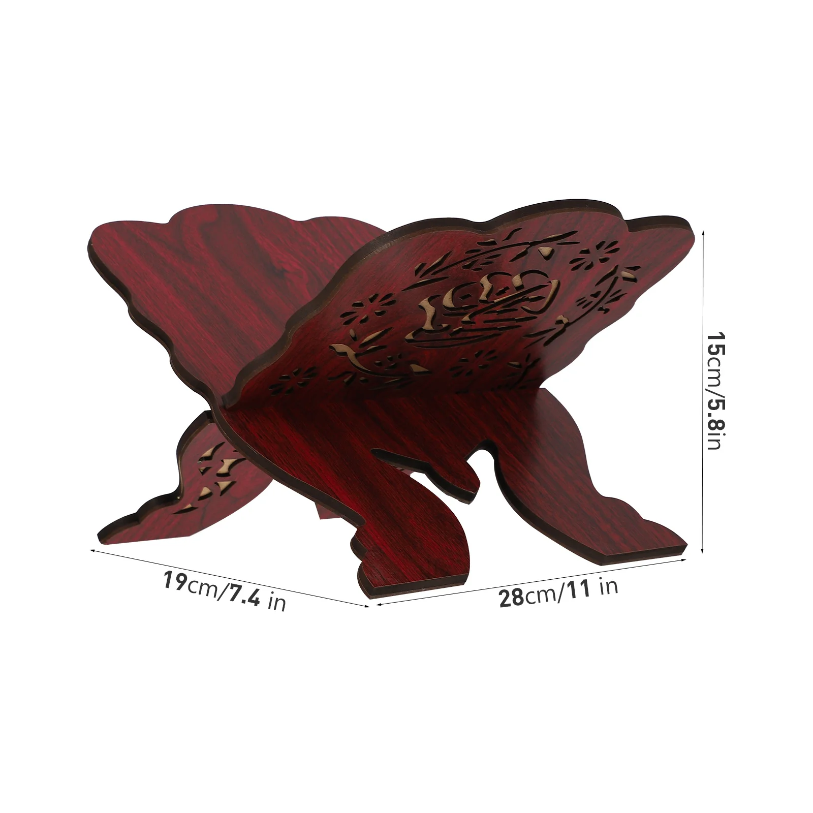 حامل كتب القرآن الكريم الخشبي بتصميم عتيق مصنوع يدويًا حامل كتب صلاة إسلامي لعرض ديكور الطاولة للاستخدام الديني #3