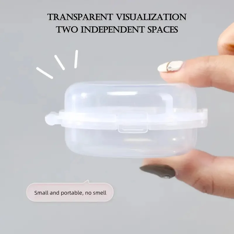 1/2 pièces clair Double couche détachable coussin d'air poudre bouffée étui détachable en plastique maquillage bouffée boîte de rangement avec couvercle anti-poussière