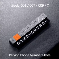 ZEEKR 001 009 X 2021 2022 2023 Central Control Dashboard Parking Phone Number Plates Alcantara Suede Interior Accessories