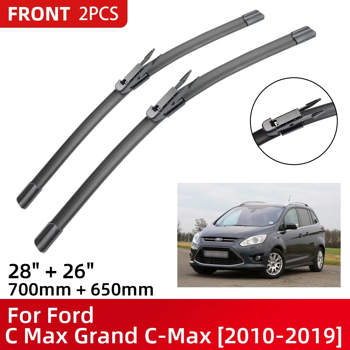 

Передние щетки стеклоочистителя для Ford C Max Grand C-Max 2010-2019, лобовое стекло, окно 28 "+ 26" 2013 2014 2015 2016 2017 2018 2019