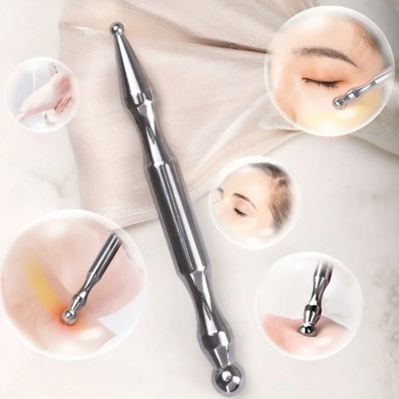 

Акупунктурная ручка из нержавеющей стали, массажер для глубоких тканей, двойная головка, рефлексология лица, акупрессура, бар для облегчения меридиана тела, облегчение боли