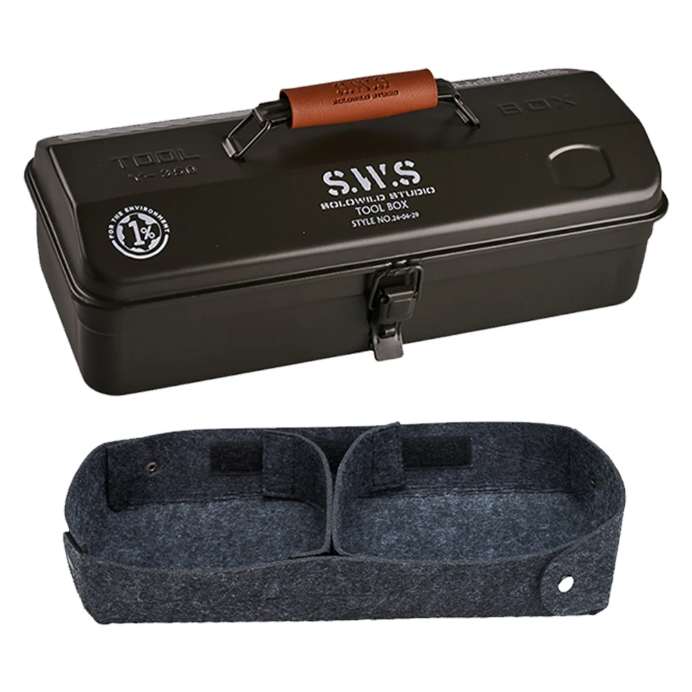 Tool Organization Box with Handle Portable Carry Storage Box Anti-Slip Camping Toolbox Iron Box Camping Accessories