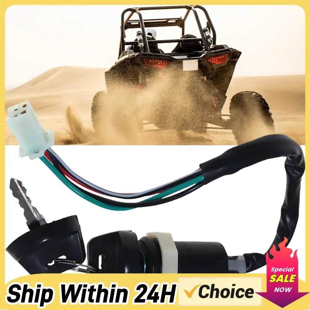 

Ignition Key Universal 4 Pin Switch Key with Wire Motorcycle Replacement Parts for 50cc 70cc 90cc 110cc 125cc 250cc ATV