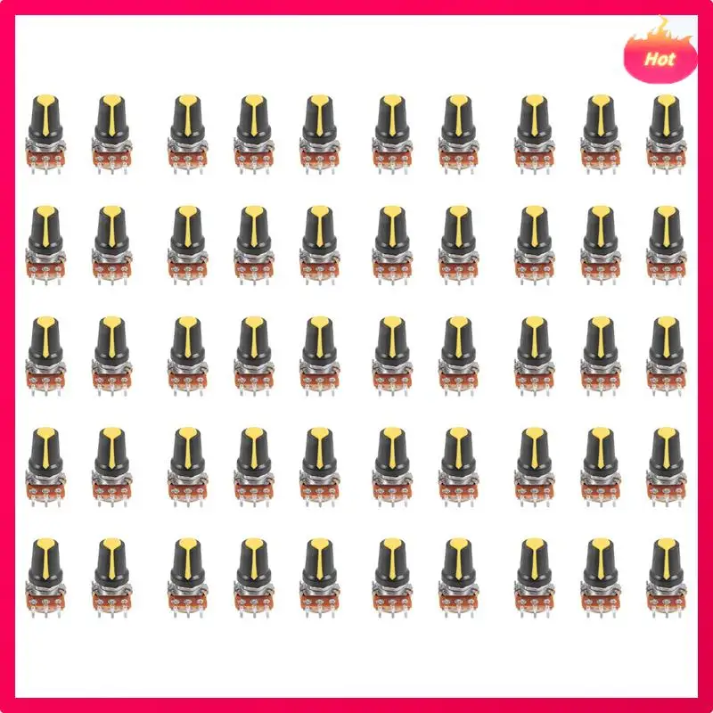 

ABYP 50 Piece 100K Ohm 3 Terminals Linear Taper Rotary Audio B Type Potentiometer Pot