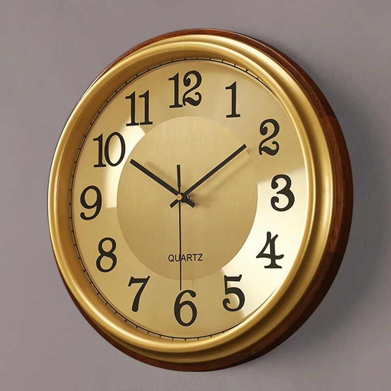 +Horloge Murale Design Européen, Horloge Murale De Luxe Pour Salon, Classique Ronde, Accessoires Décoratifs Pour La Maison