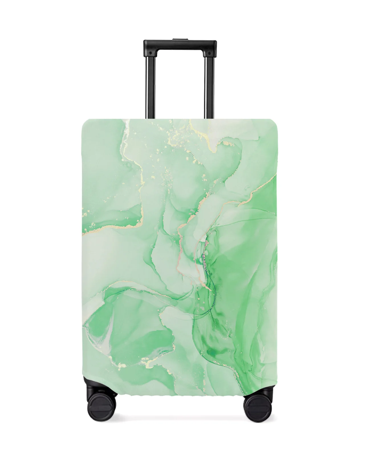 marble-texture-gradient-green-luggage-cover-stretch-suitcase-protector-baggage-dust-cover-for-18-32-inch-travel-suitcase-case
