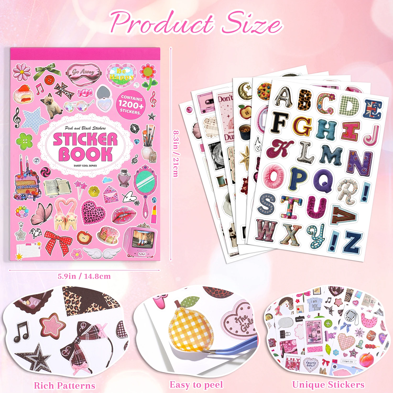 1200Pcs+ Aesthetic Sticker Boo - Travel Journal Accessories recension och pris