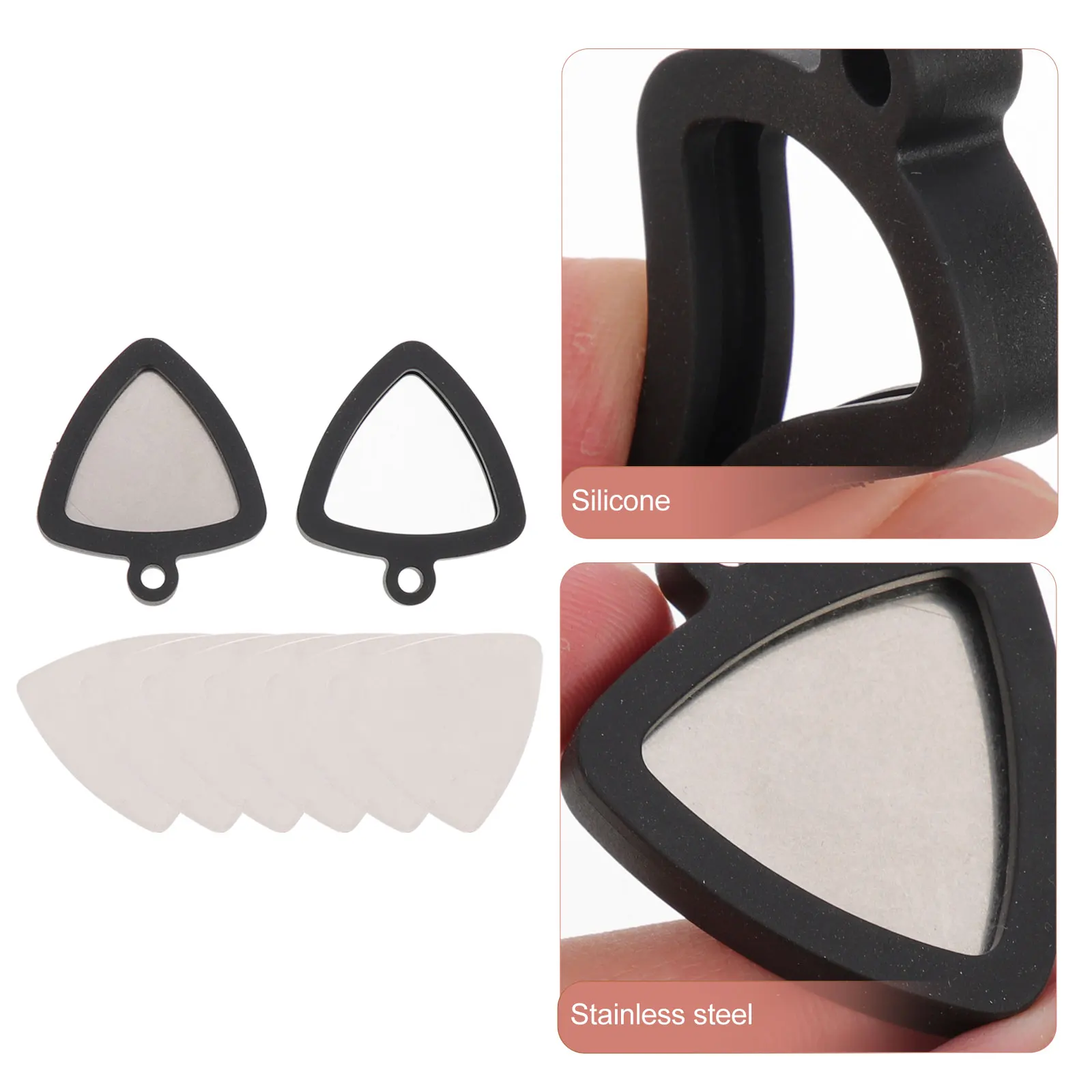 

Silicone Pick Clips Guitar Picks Holder Bracelet & Bass Holders Ukulele Plectrum Organizer Black