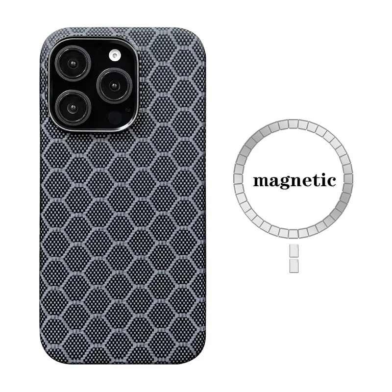 

Магнитный чехол для iPhone 16, 15, 14, 13, Pro Max, ультратонкий кевларовый углеродное волокно для iPhone 16/16Pro, защитный чехол MagSafe