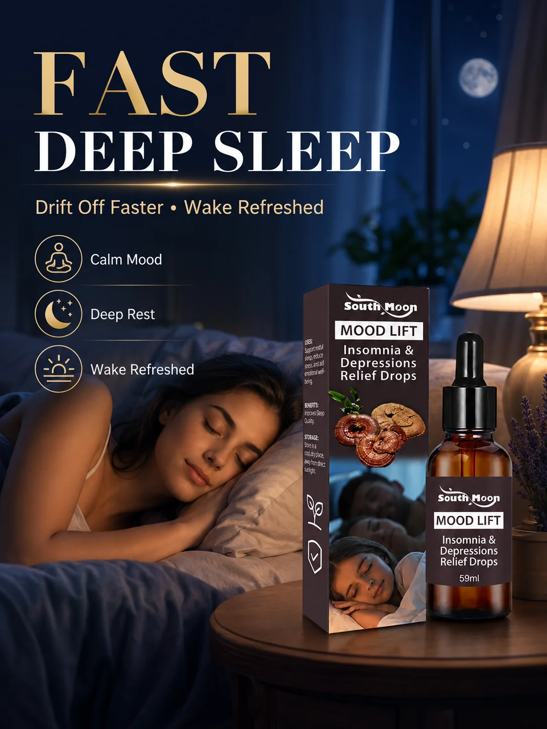Nighttime Liquid Drops for Adults Gentle Evening Routine for a Calmer Wind Down and More Peaceful Nighttime Moments