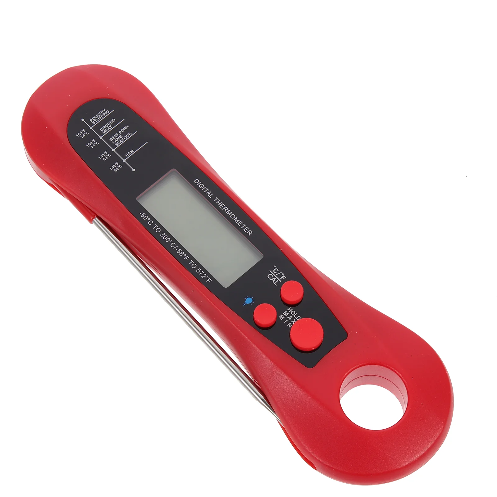 

【】Digital Bbq Thermometer Electronic Meat Kitchen Food Grill Thermometer For Cooking Camping Picnic Foldable Probe Large Dial