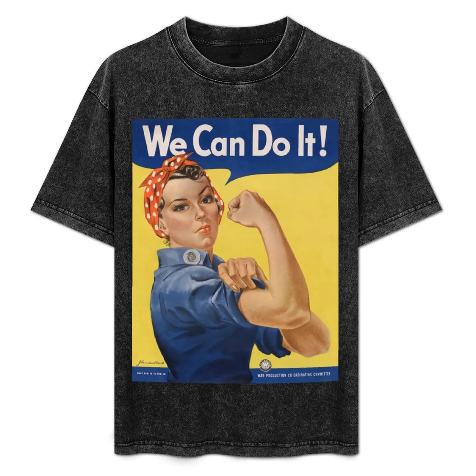 

Iconic Rosie the Riveter Poster T-Shirt Large Size Basic Casual T-Shirt