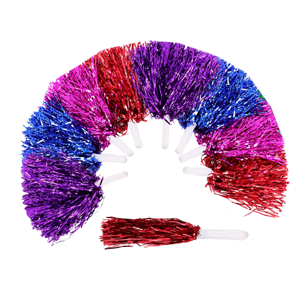 

9 Pcs Hand Stick to Shake Bouquet Pom Poms for Sports Cheerleading Performance Prop Outdoor Cheerleader Lightweight