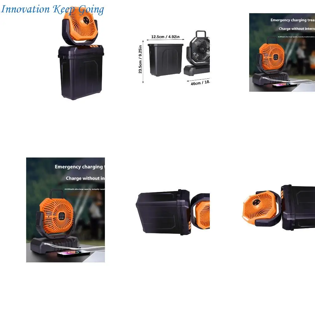 

E65C Outdoor Misting Cooling Fan Rechargeable 6L Bucket Swing 3Spray Nozzles Remote