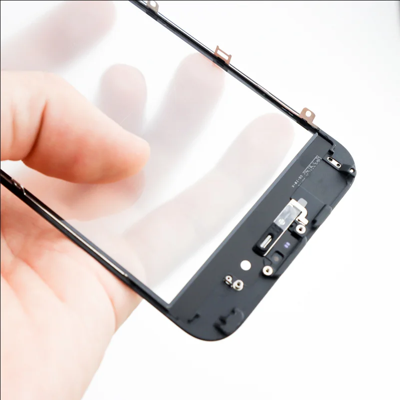 10pcs FRONT glass with frame oca For iPhone 6 6s 7 7G 8 plus X 3in1 outer Glass lens Frame OCA replacement for iphone 5 5s SE 5C