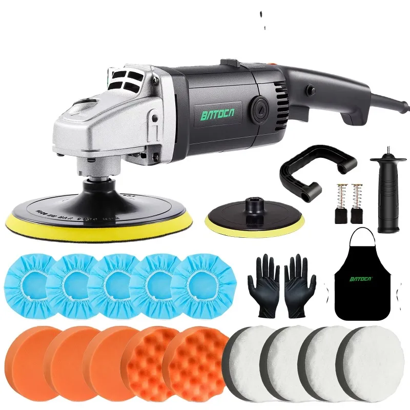 Rotary Car Polisher 7 Inch 1200W 6 Variable Speeds 3000 RPM Polishing Machine