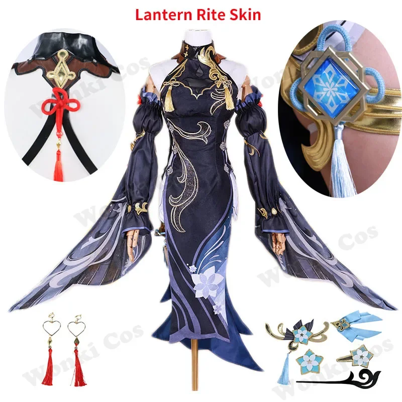 Lantern Rite New Skin Shenhe Cosplay Costume Liyue Shen He Cosplay Sexy Dress Costumes for Party Outfits