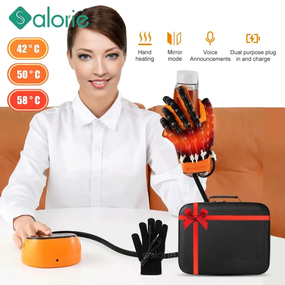 

Voice Heating Rehabilitation Robot Glove Finger Trainer Hand Device Stroke Hemiplegia Hand Function Recovery Exerciser Rehab