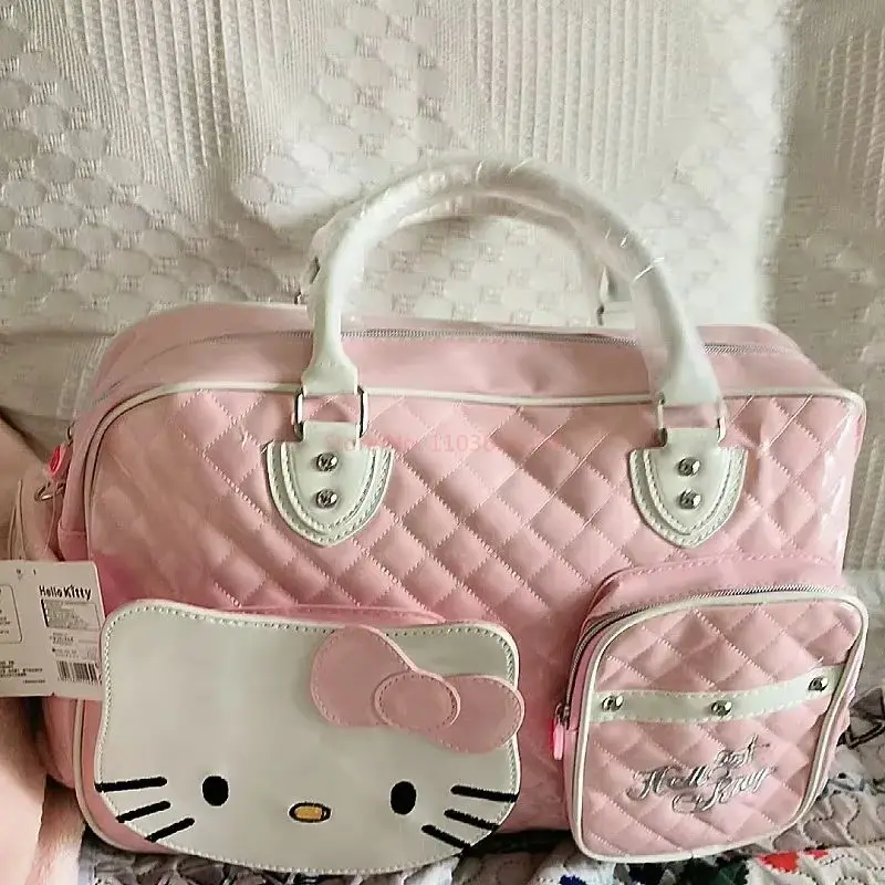 HelloKitty Sweetheart Spicy Girl PU Large Capacity Travel Bag Cute girl bag Leisure large bag, sweet and cool girl bag